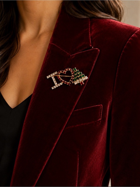 None Jewelry - 90’s I❤️🎄 Brooch Christmas Brooch